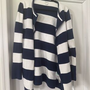 J.Crew Classic Navy and Cream Striped Sweater